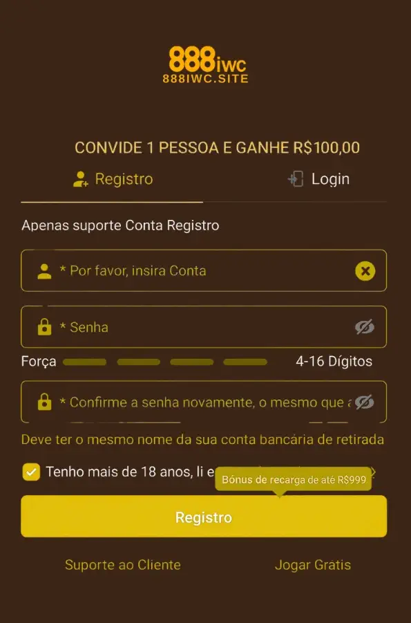 registro e login